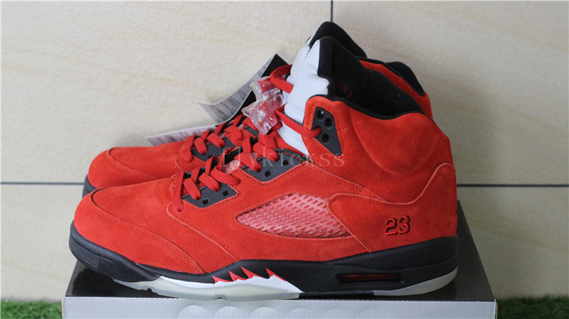 Authentic Air Jordan 5 Retro Raging Bull Red Suede